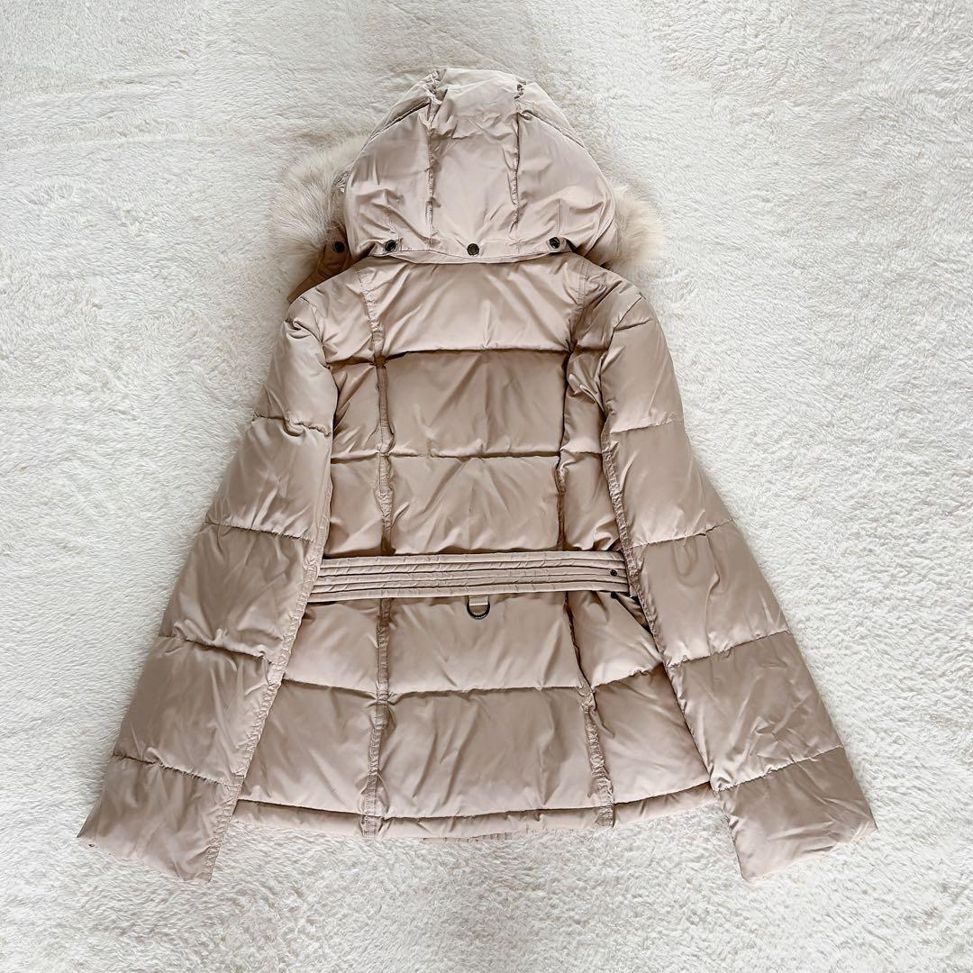 【バーバリーロンドン】3wayフードファーダウンコート ベージュノバチェック40