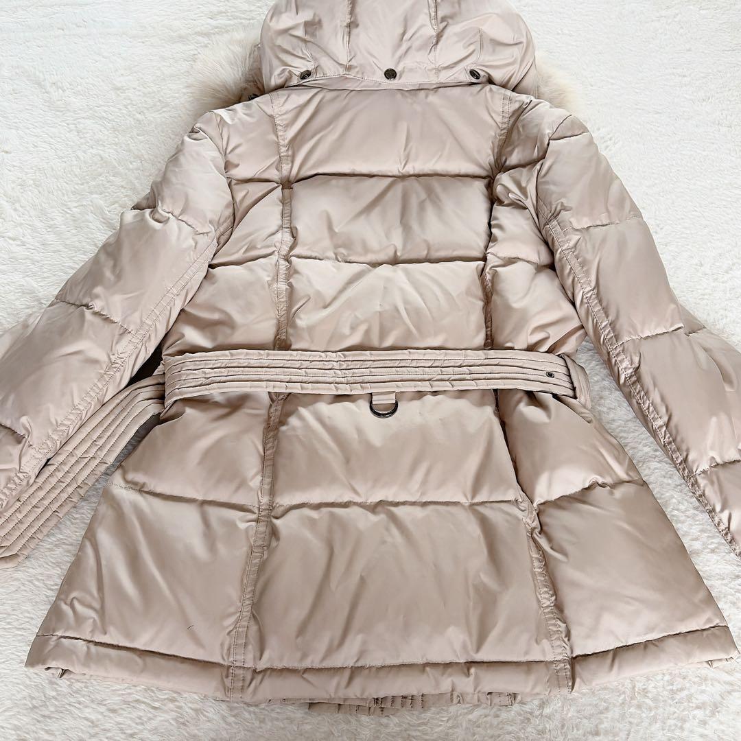 【バーバリーロンドン】3wayフードファーダウンコート ベージュノバチェック40