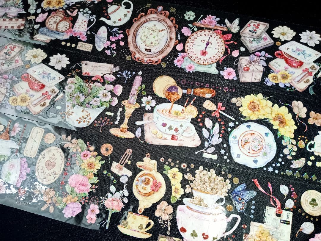 切売 168★ 海外 マスキングテープ マステ PET 装飾 花 虹光