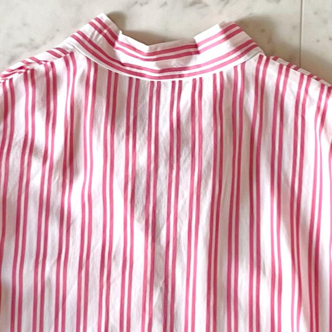 美品＊トゥモローランド系列ボールジィ ダブルストライプボウタイブラウス 36