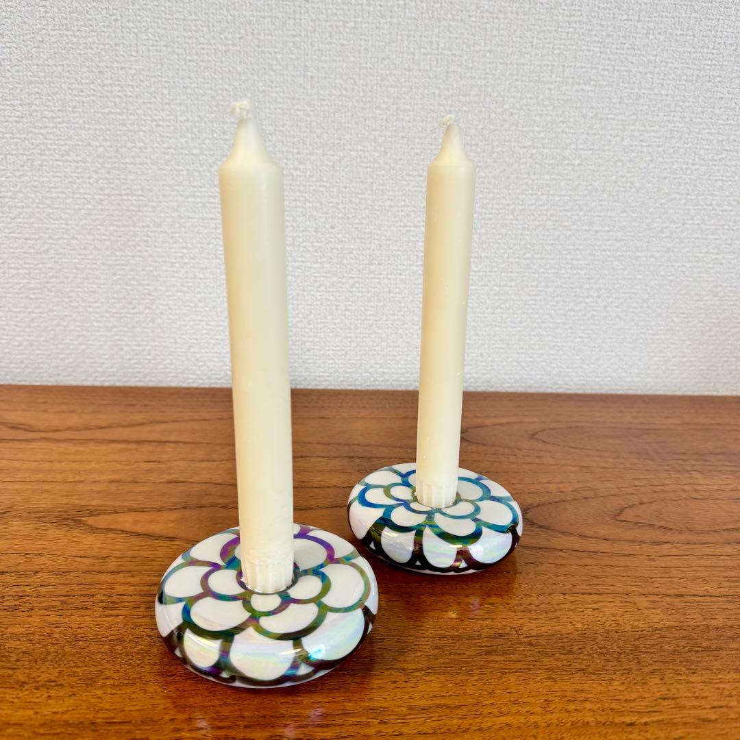 アラビア　ヴィンテージ　キャンドルホルダー　2個セット　GOG ハンドペイント