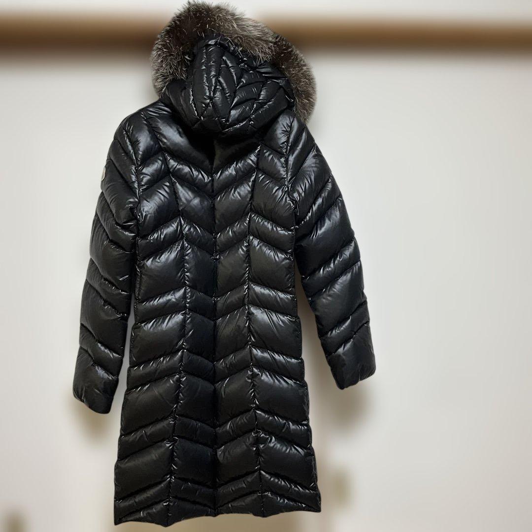 美品MONCLER ブラック ロングダウンジャケット01番