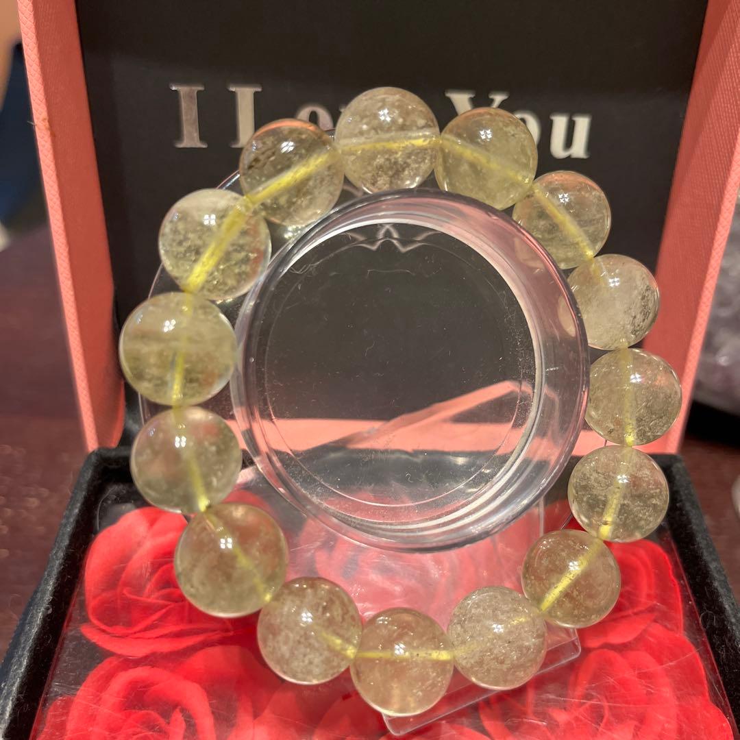 天然石ブレスレット　大玉　リビアングラス　お買い得