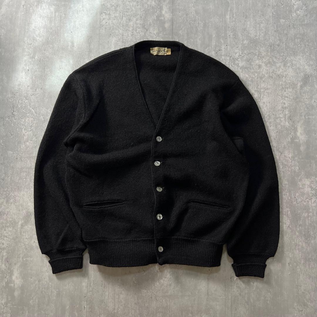 60s usa製　カーディガン　ブラック　アルパカ