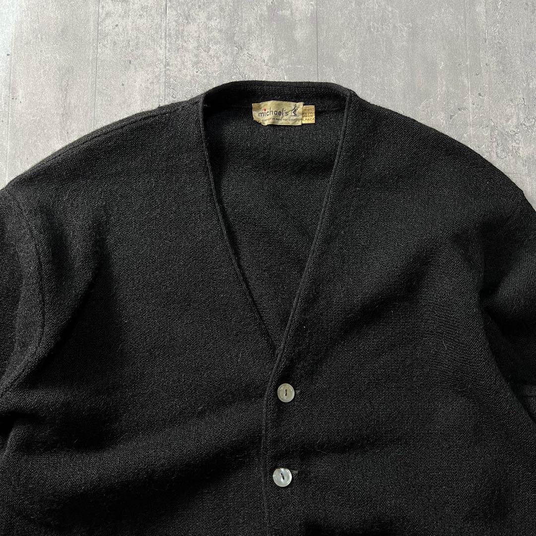 60s usa製　カーディガン　ブラック　アルパカ