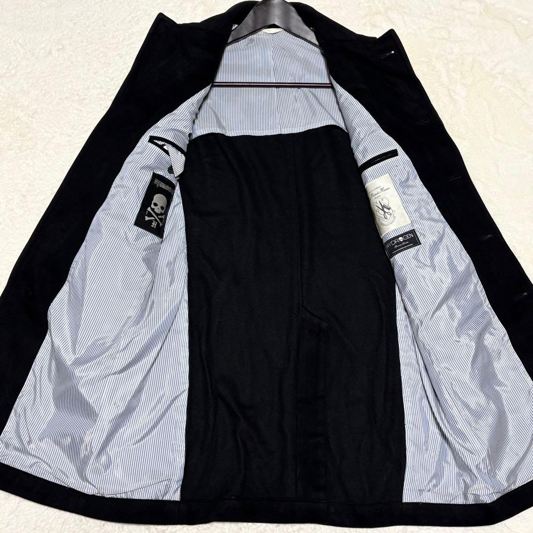 ハイドロゲン LUIGI BIANCHI ステンカラーコート カシミヤ混　黒