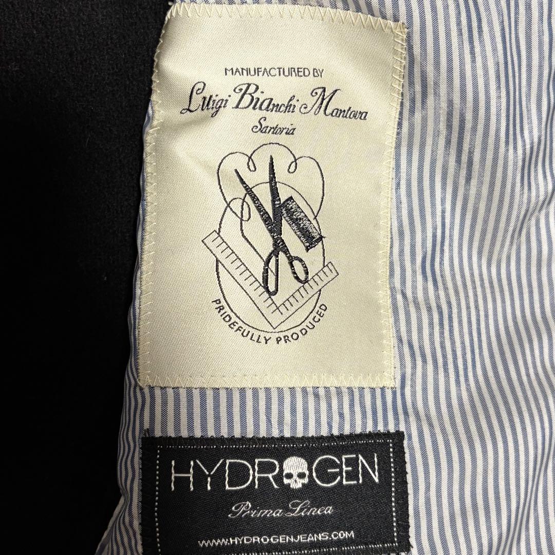 ハイドロゲン LUIGI BIANCHI ステンカラーコート カシミヤ混　黒