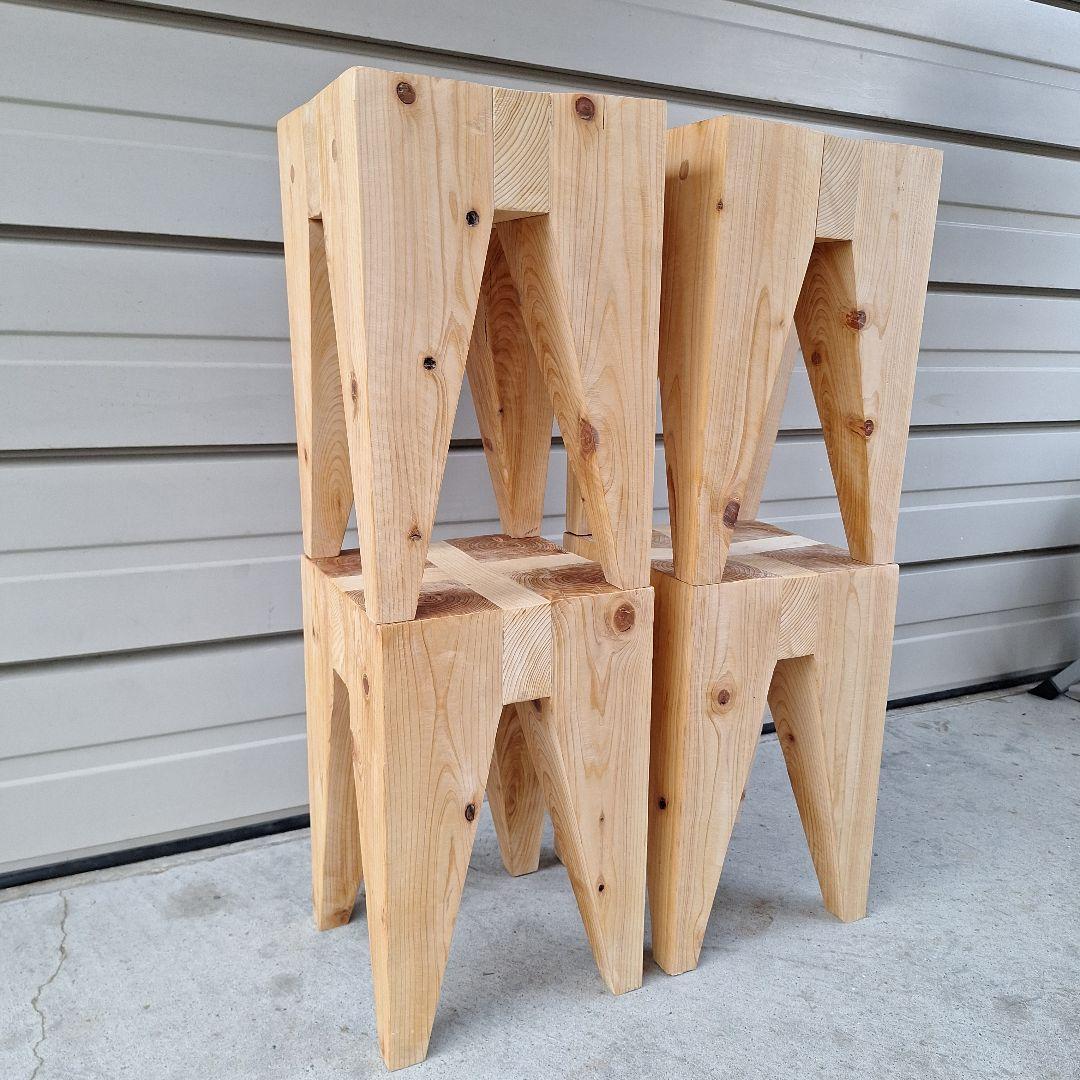 無垢スツール 　4脚セット