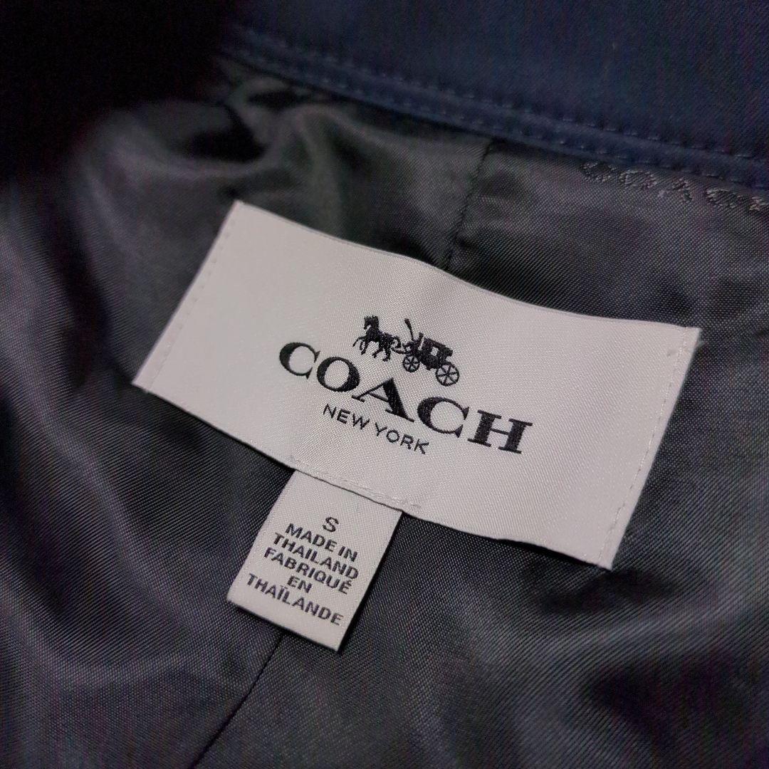 美品！COACH　ロングトレンチコート　ダブル　ネイビー　サイズS　ベルト付き