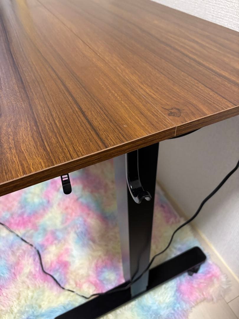 電動昇降デスク ブラウン 中型