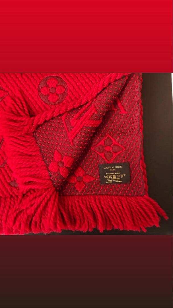 LOUIS VUITTON/ルイヴィトン エシャルプロゴマニア マフラーレッド