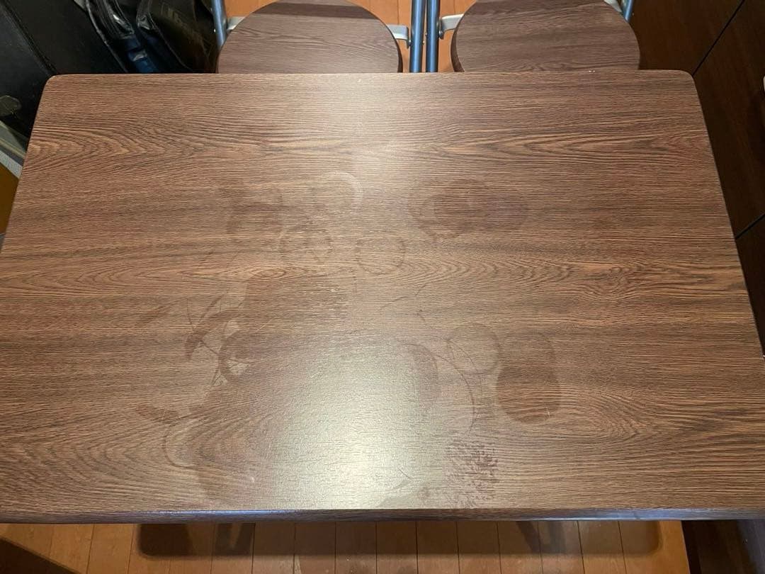 ダークブラウン木製ダイニングテーブルセット