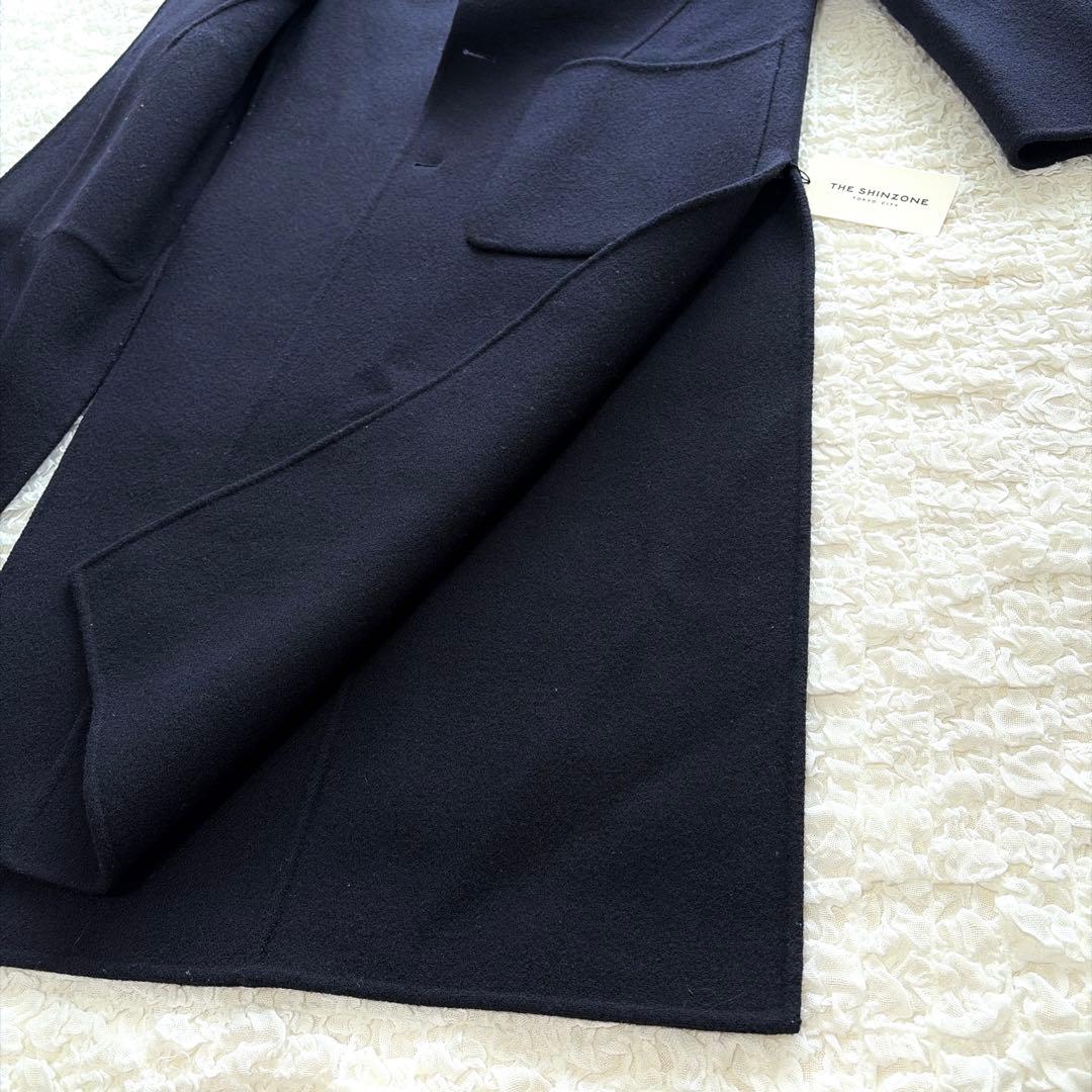 タグ付き✨ ザシンゾーン ダブルフェイス ウールチェスターコート ロング丈 紺