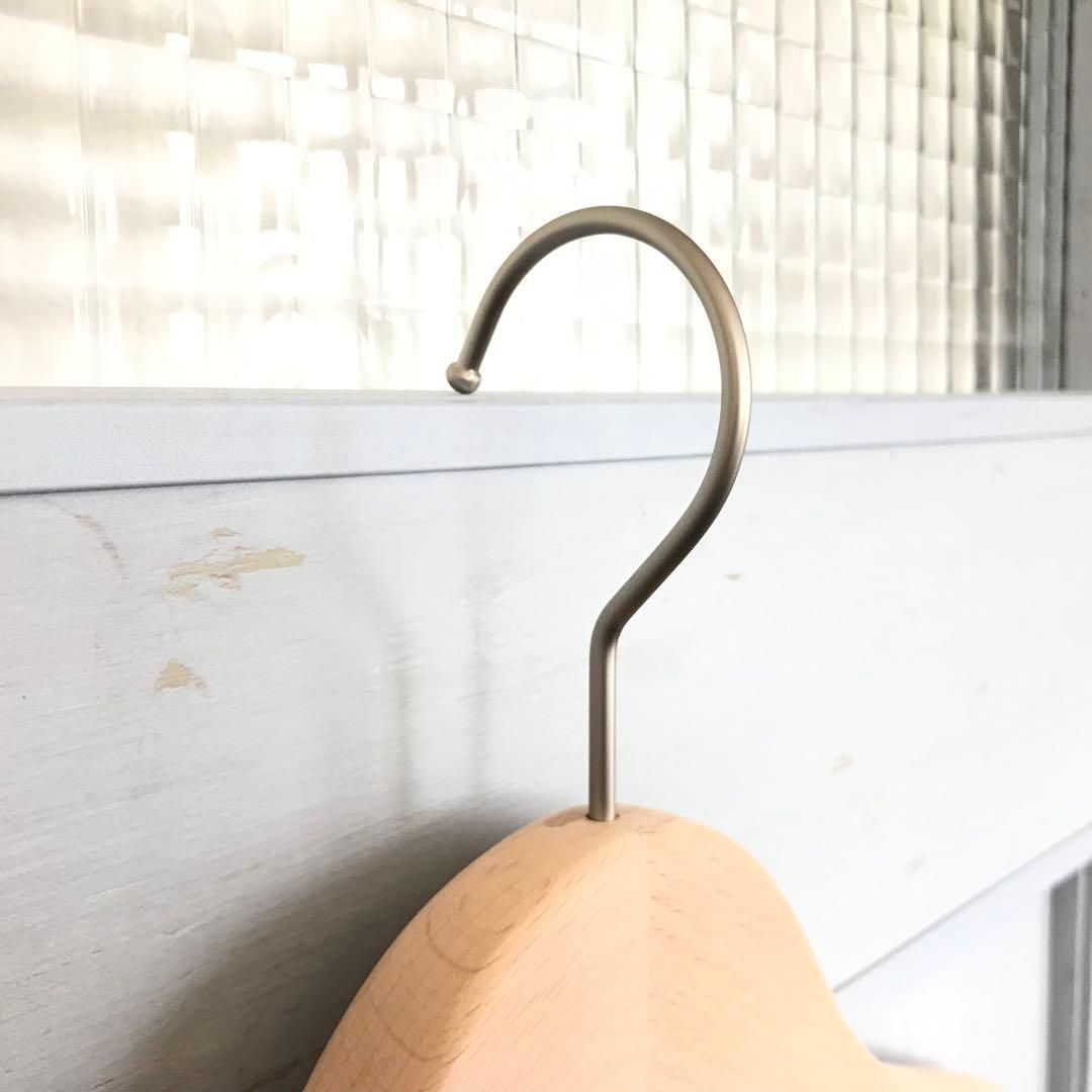 木製ハンガー(ブナ材) 湾曲型 木地/W38cm　30本セット