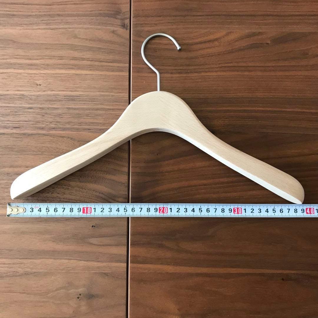 木製ハンガー(ブナ材) 湾曲型 木地/W38cm　30本セット