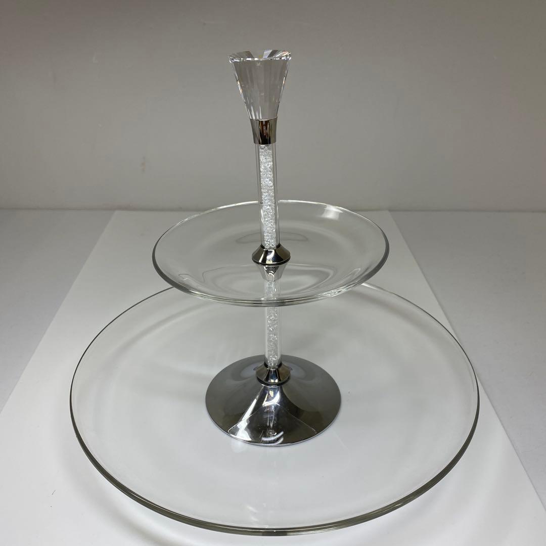 スワロフスキー　ケーキスタンド2段　タルチ　東さ7-0714②