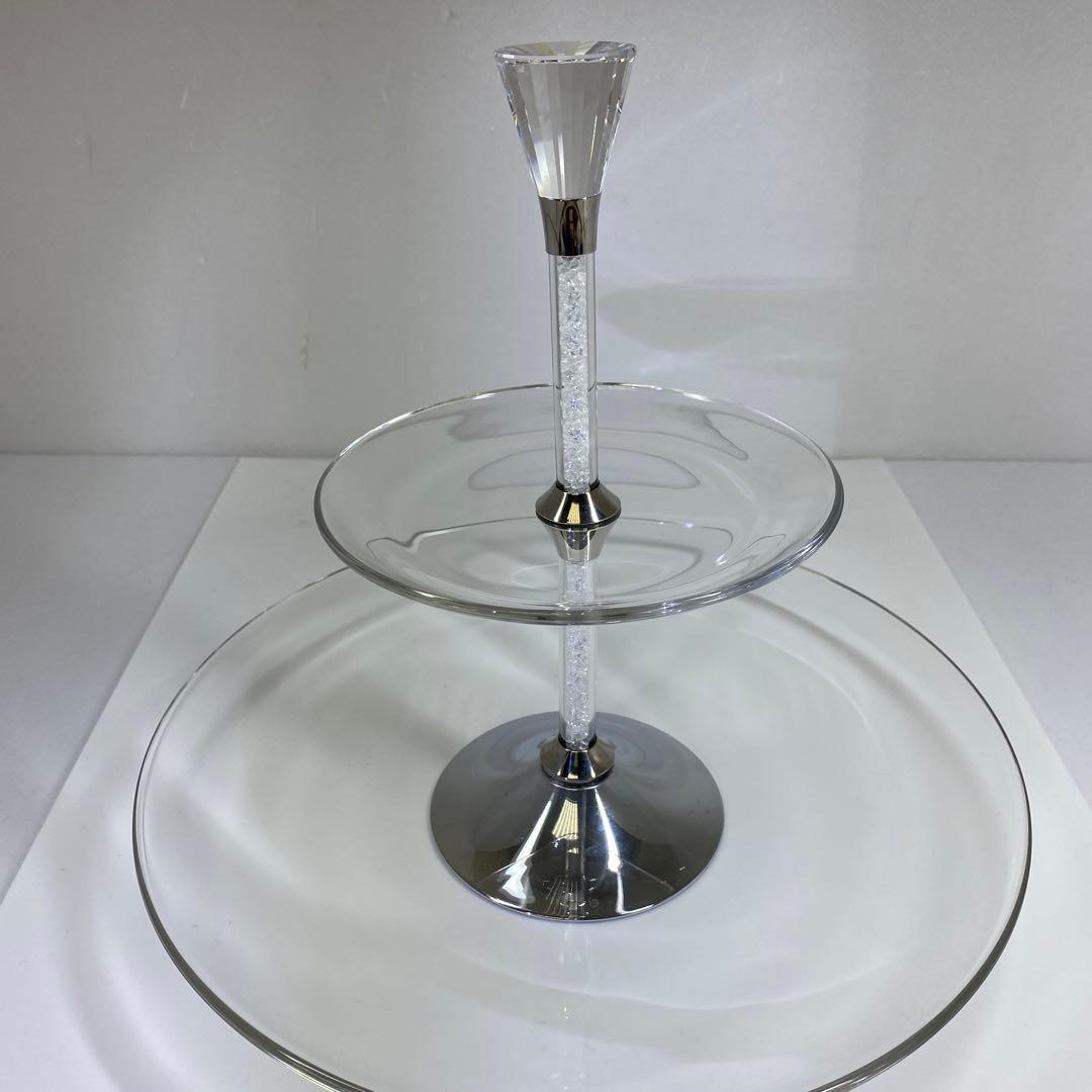 スワロフスキー　ケーキスタンド2段　タルチ　東さ7-0714②