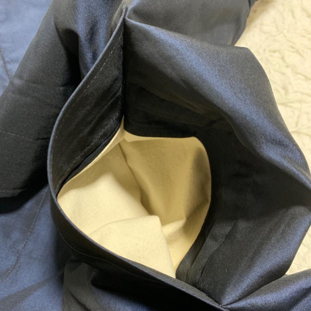美品✨アクアスキュータム シルク100% 光沢 トレンチコート ネイビー