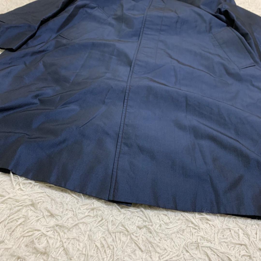 美品✨アクアスキュータム シルク100% 光沢 トレンチコート ネイビー