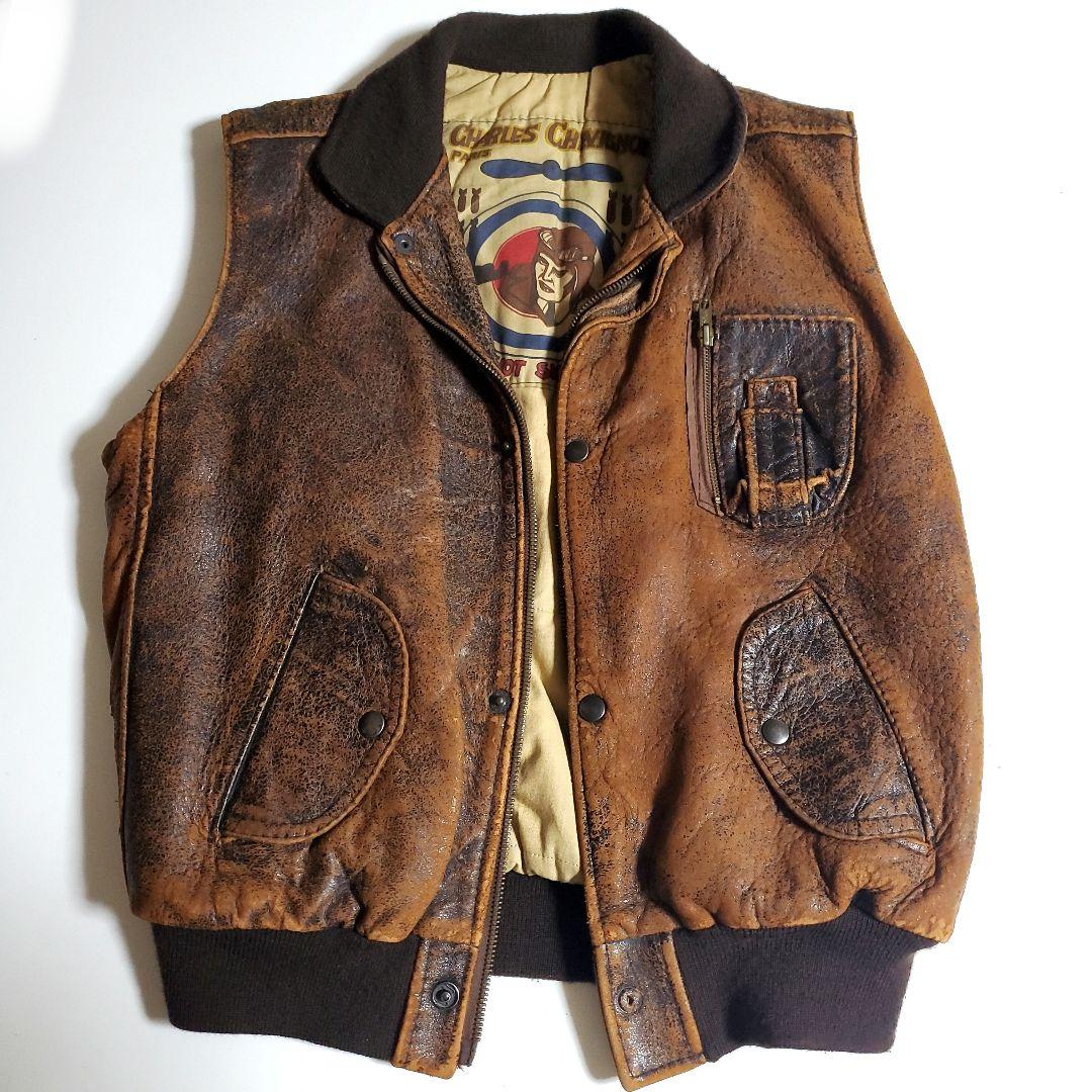 CHARLES CHEVIGNON　PARIS　フライトジャケット　レザーベスト