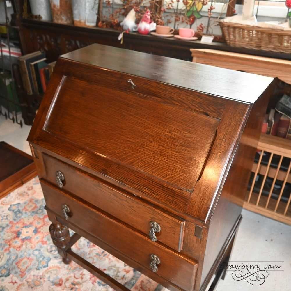 L3710-84 英国アンティーク オーク ライティングビューロー デスク