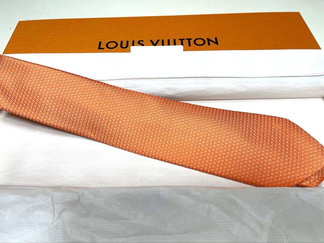 LOUIS VUITTON ルイヴィトン　ネクタイ　オレンジ　ダイアモンド　ブイ