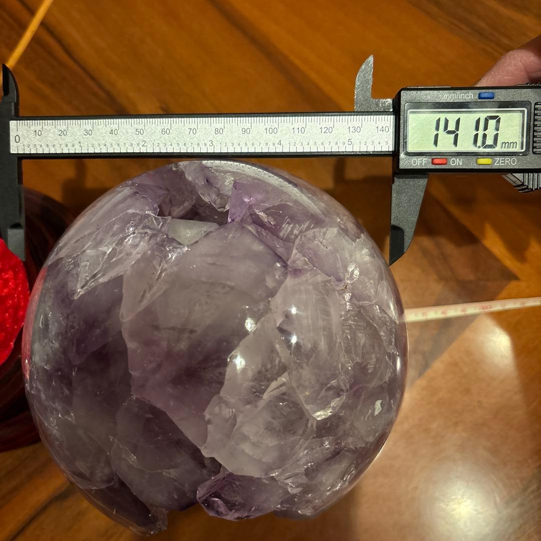 美品☆アメジスト☆大玉笑口☆回る台座付き