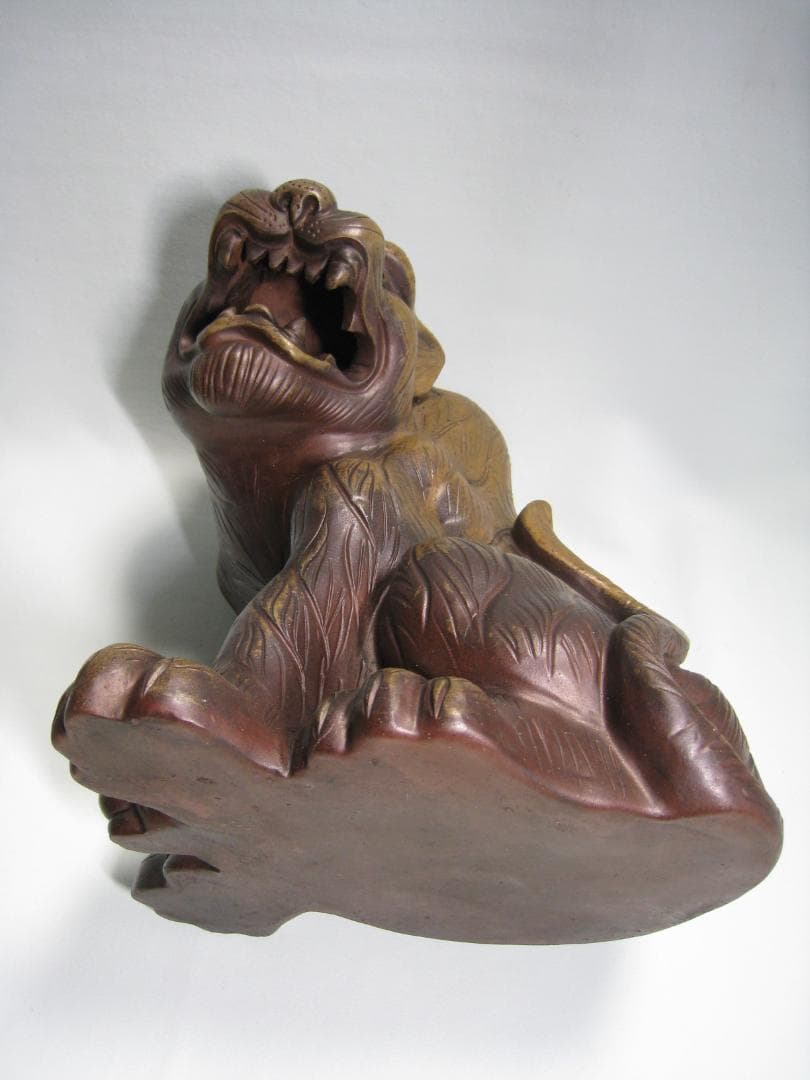 備前焼　【虎】置物 　 特大高さ約29㎝