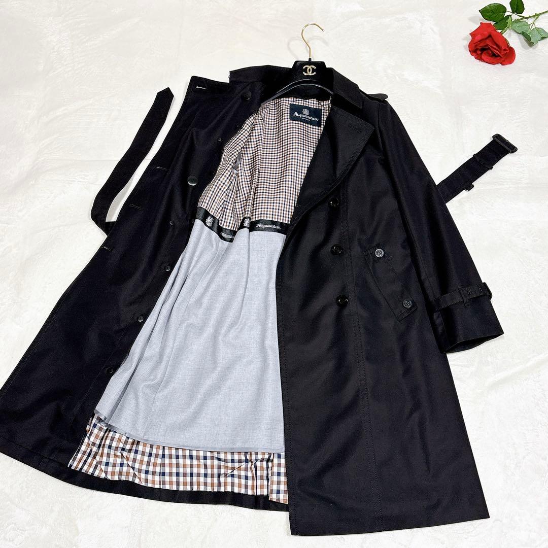 未使用✨　アクアスキュータム　トレンチコート　ライナー　ブラック　8