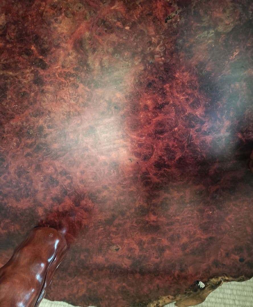 高級 花梨 大 テーブル 座卓 一枚板 瘤 昭和レトロ