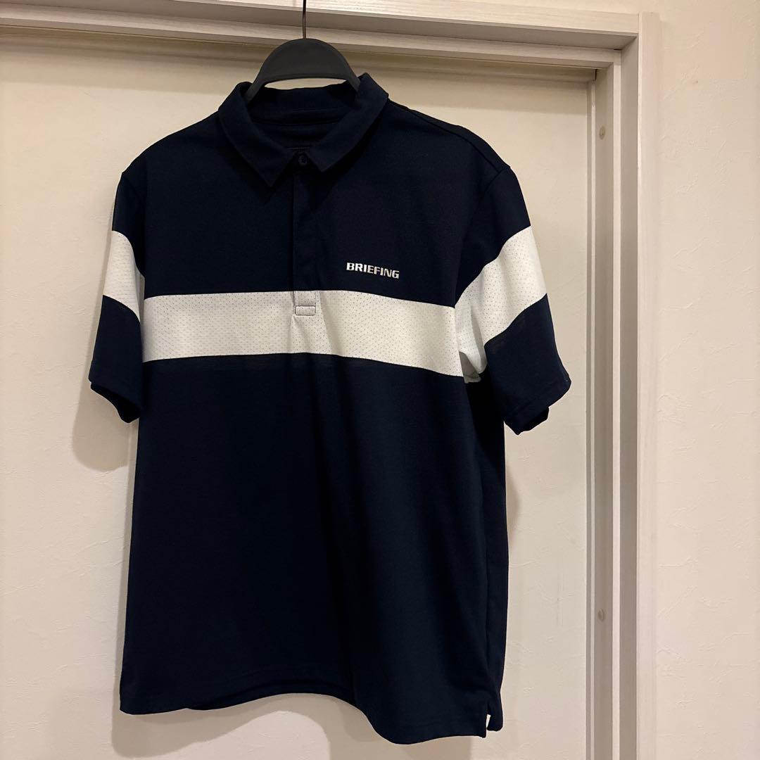 BRIEFING ポロシャツ M ネイビー/ホワイト
