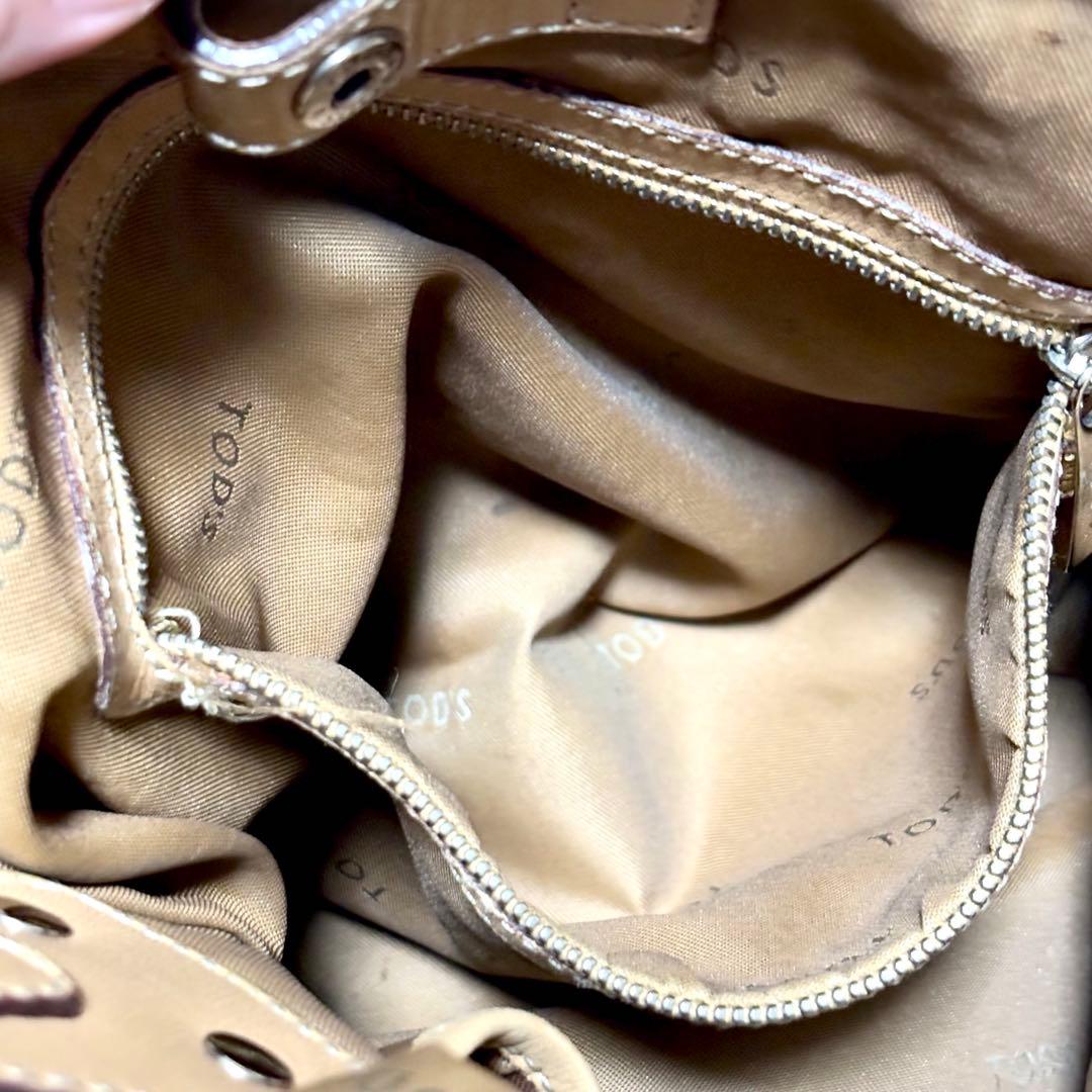 【極美品】トッズ　ナイロン　トートバッグ ショルダーバッグ　2way グリーン