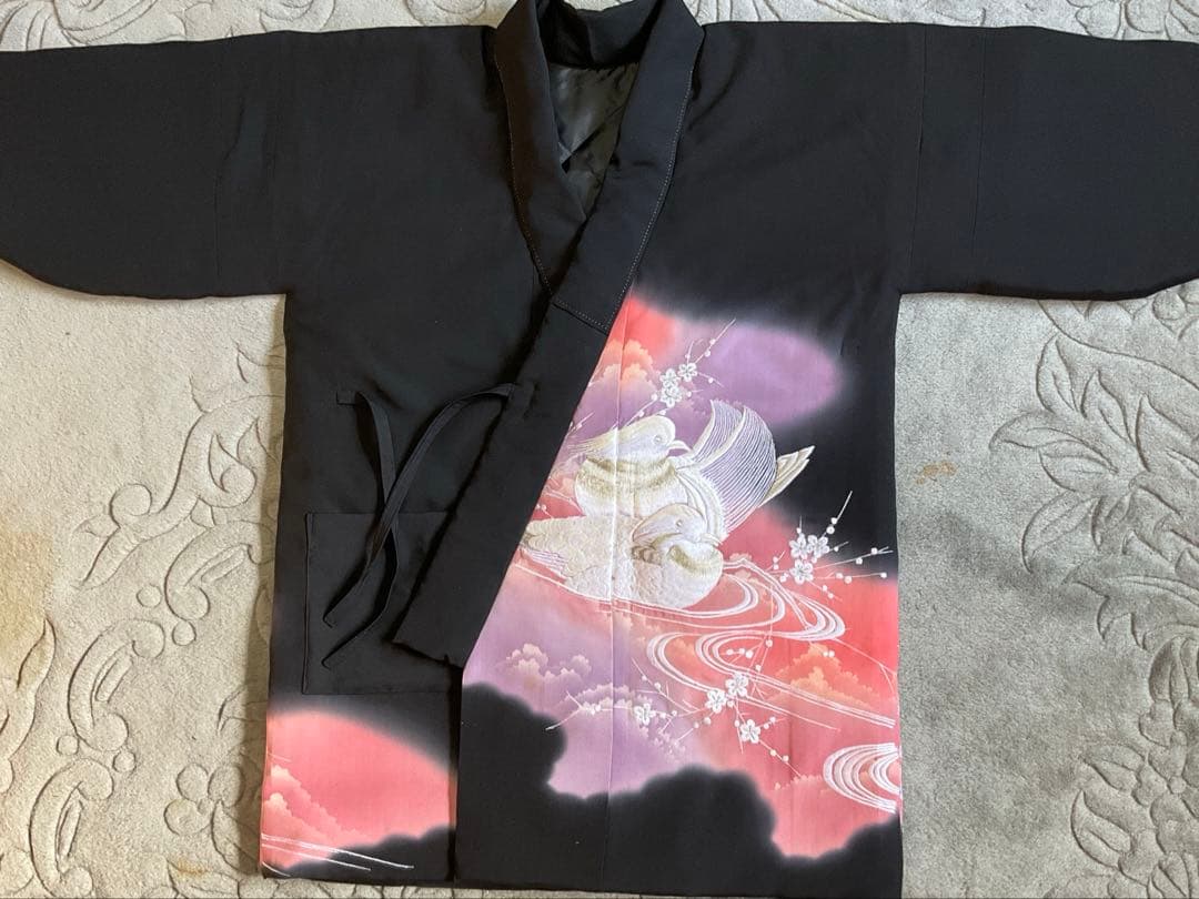 晴れの日の綿入れはんてん 着物リフォーム オシドリ