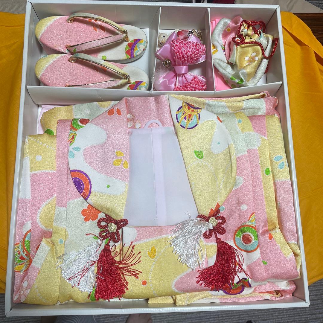 七五三 着物セット ピンク 黄色