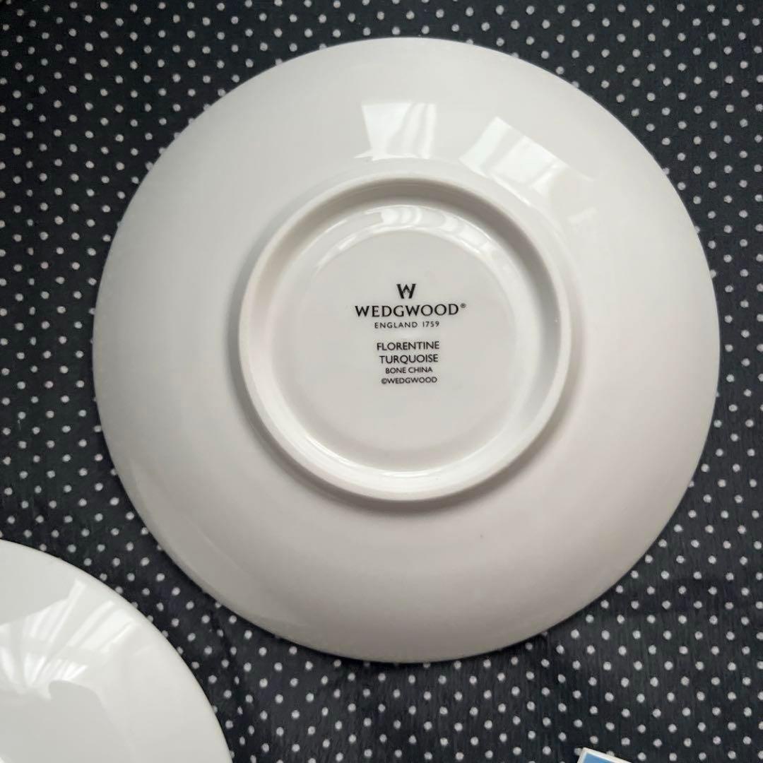 ウェッジウッド フロレンティーン　カップ＆ソーサー　ピンク　ターコイズ