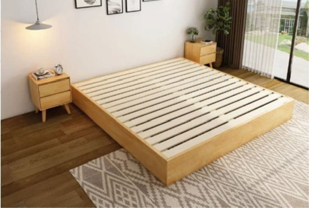 ウッドプラットフォームベッド　キングサイズ