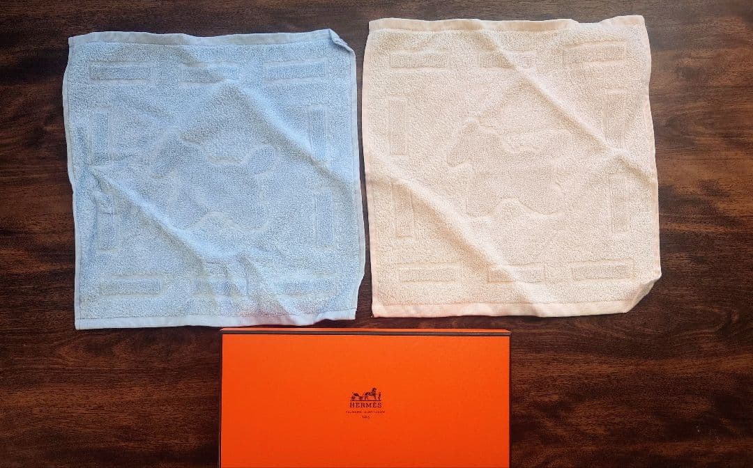 HERMES タオルセット ブルー＆ベビーピンク