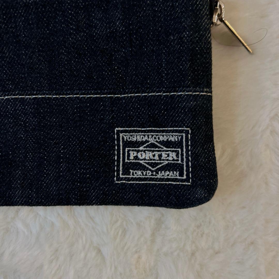 希少 ヘッドポーター デニム ショルダーウォレット 財布 2層 ケース