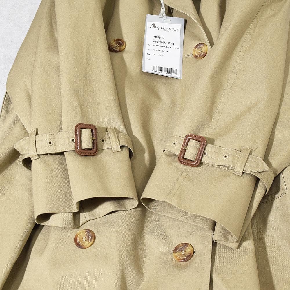 タグ付き 90s 英国製 アクアスキュータム ヴィンテージ トレンチコート 12