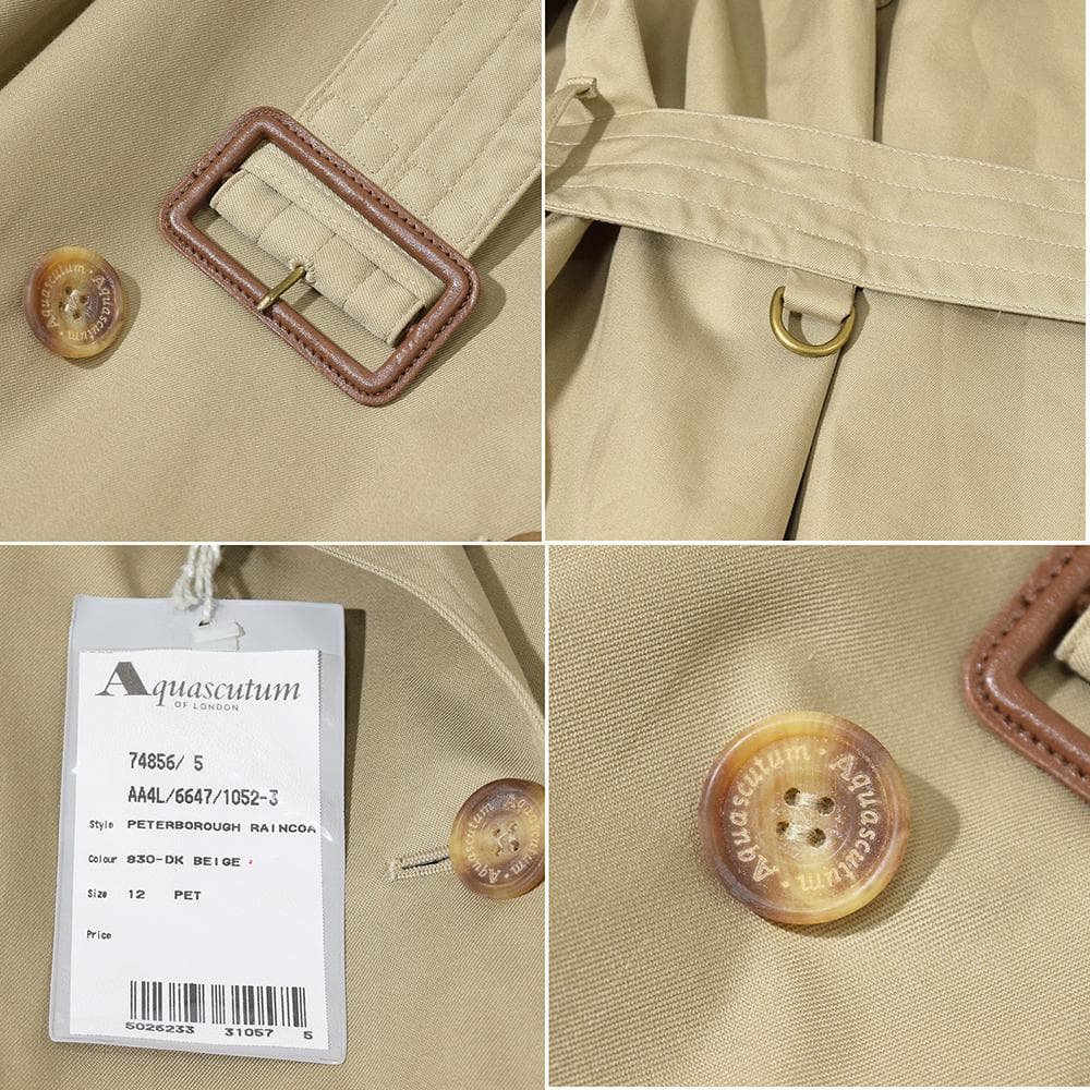 タグ付き 90s 英国製 アクアスキュータム ヴィンテージ トレンチコート 12