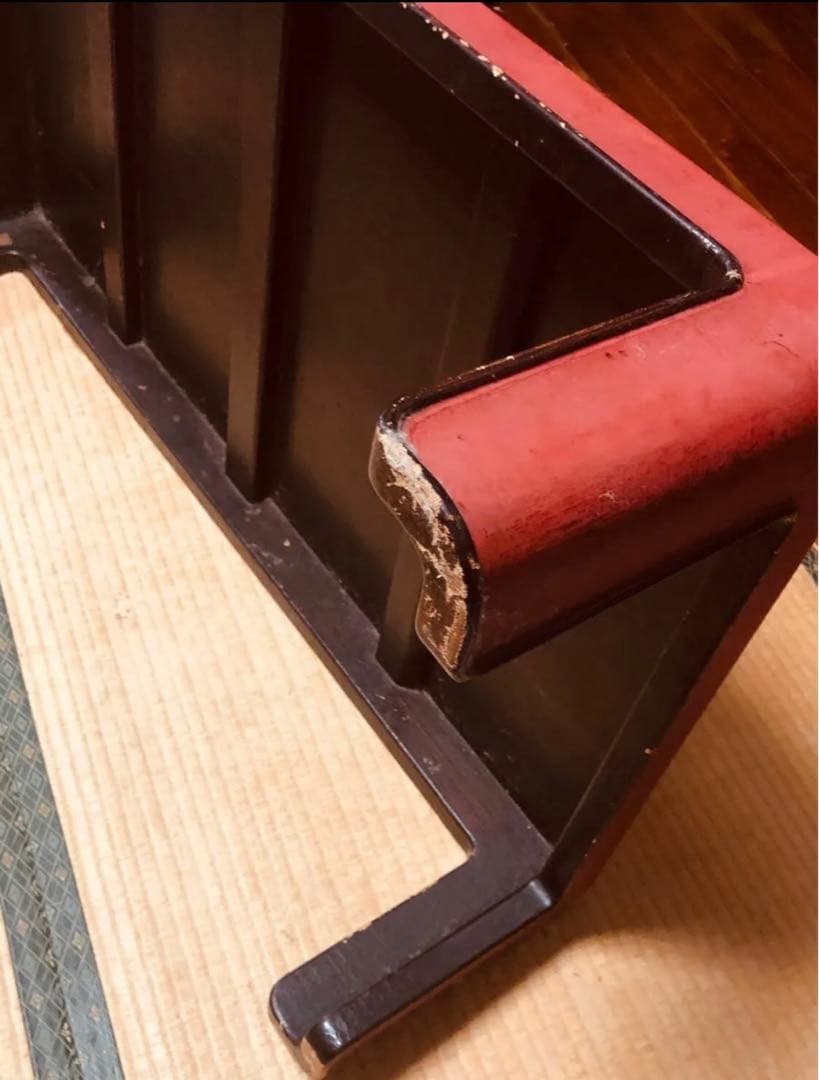 本物一閑張り　１００年前の物　紙と布を貼り合わせ漆で固めた軽く頑丈な物