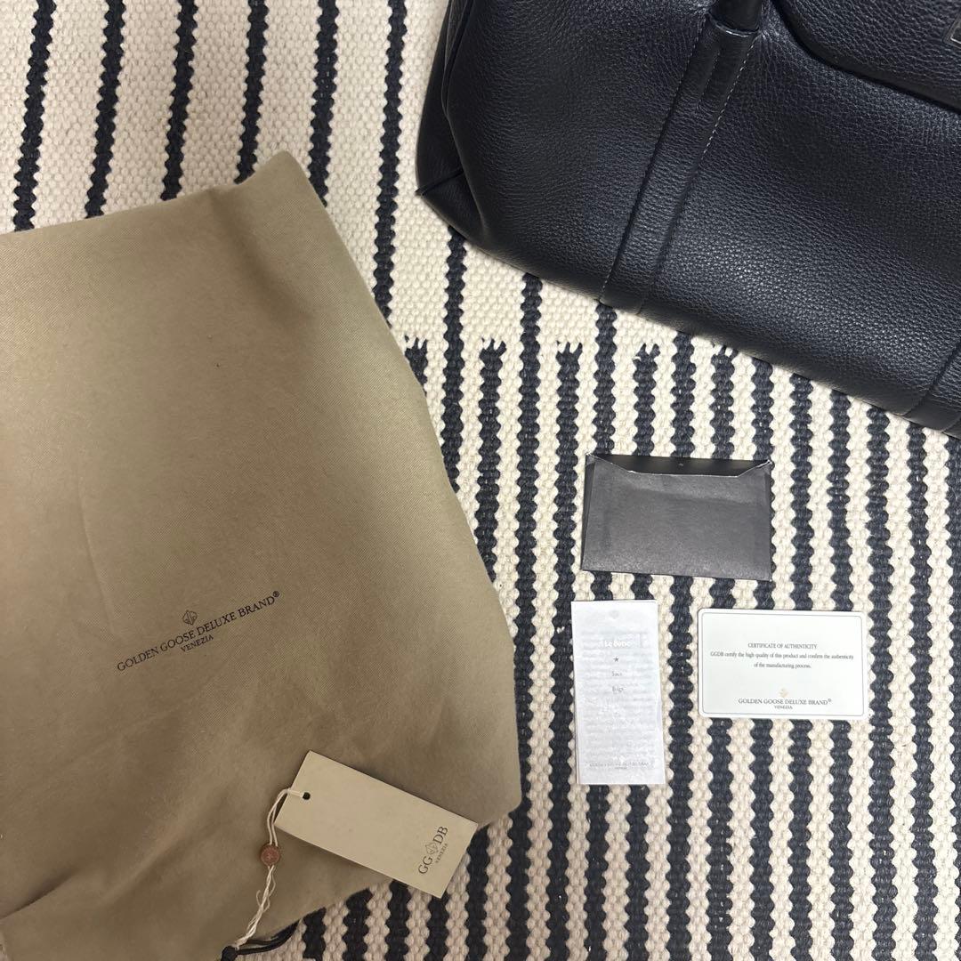 最終価格ゴールデングースGOLDEN黒レザーボストンバッグハンドバッグ