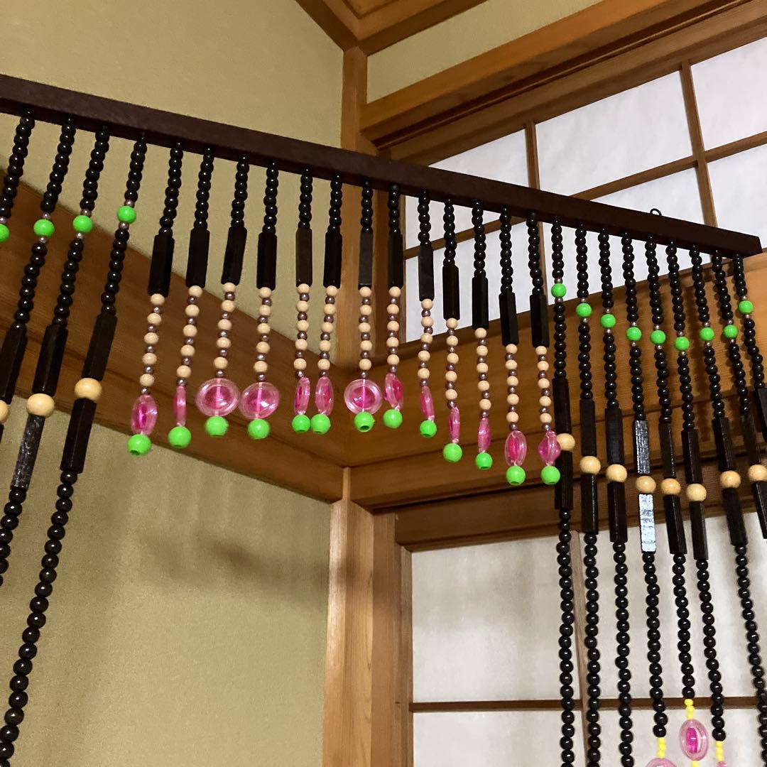 木製ビーズのれん 珠のれん