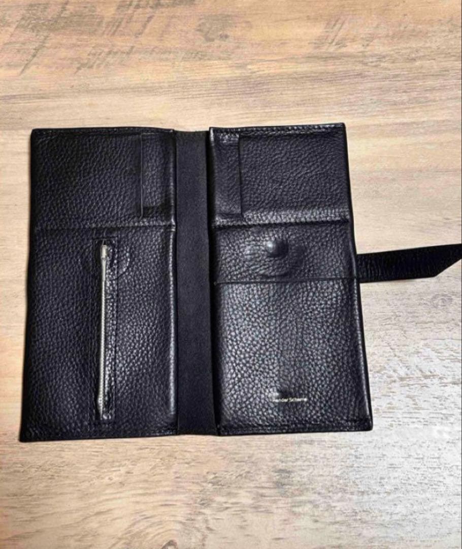Hender Scheme パスポートウォレット ブラックレザー