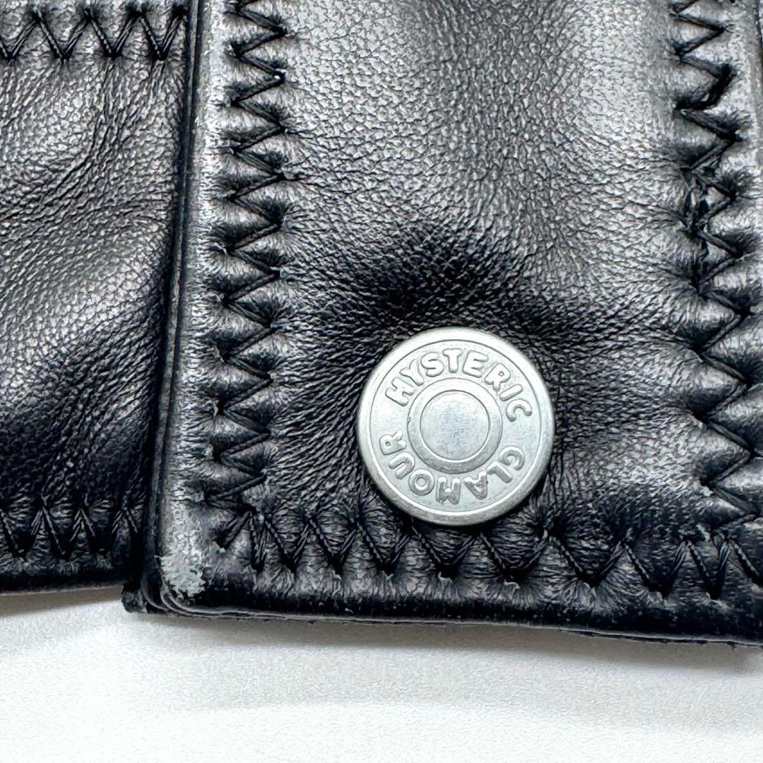 美品　ヒステリックグラマー　ブラック　ラムレザー　コンパクトジャケット　FREE