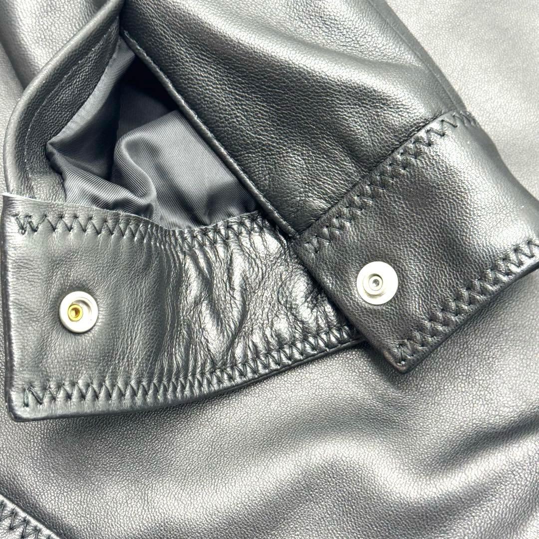 美品　ヒステリックグラマー　ブラック　ラムレザー　コンパクトジャケット　FREE