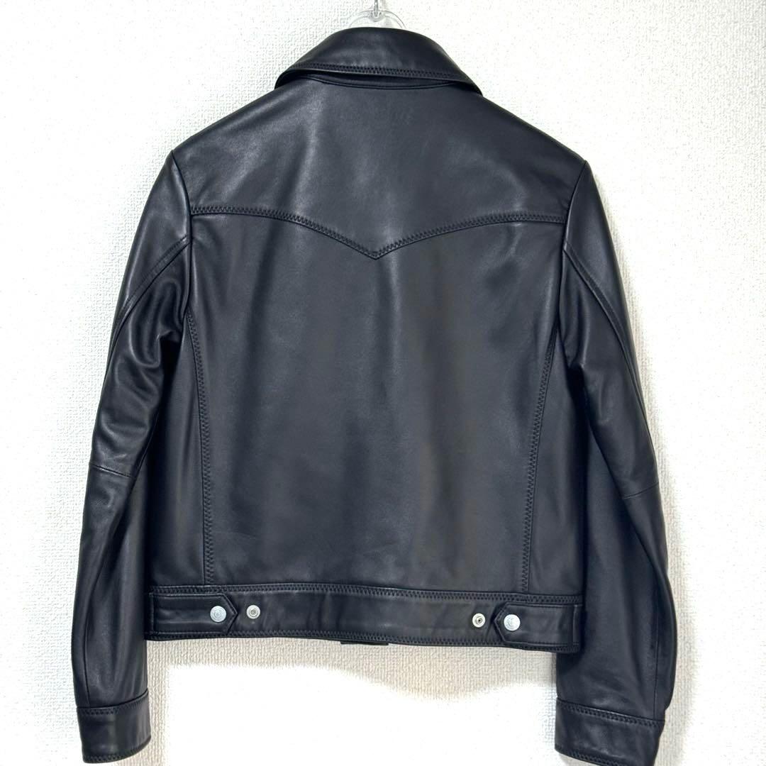 美品　ヒステリックグラマー　ブラック　ラムレザー　コンパクトジャケット　FREE