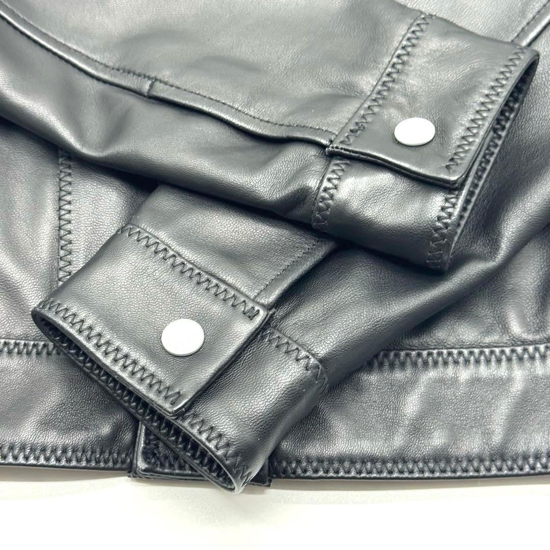 美品　ヒステリックグラマー　ブラック　ラムレザー　コンパクトジャケット　FREE