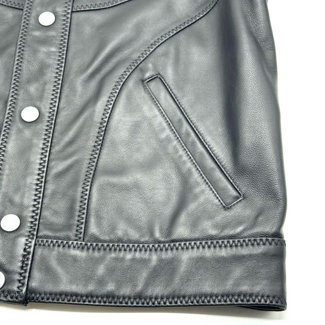 美品　ヒステリックグラマー　ブラック　ラムレザー　コンパクトジャケット　FREE