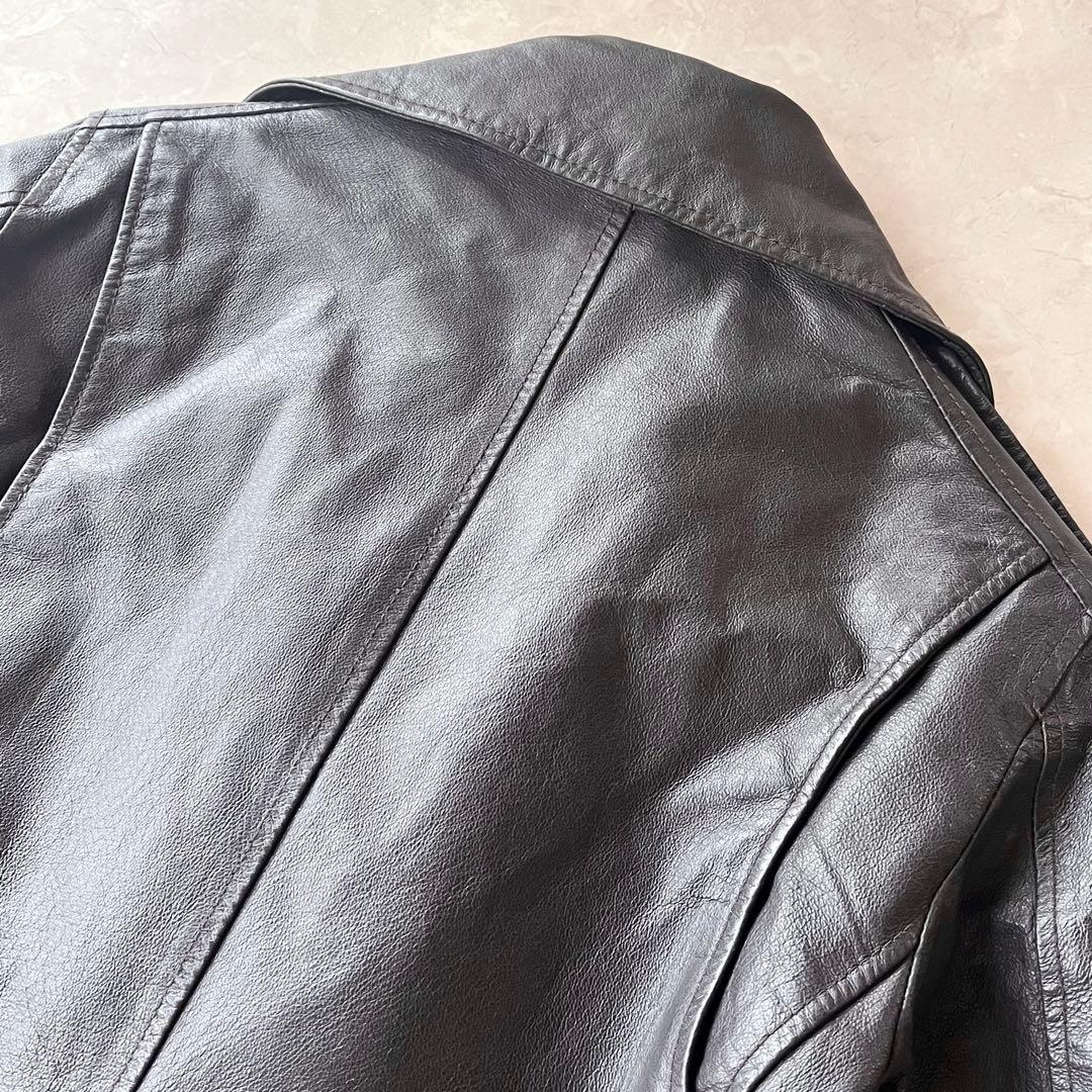 希少美品☆ゴア ダブル ライダースジャケット M ダークブラウン 本革 Y2K